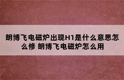 朗博飞电磁炉出现H1是什么意思怎么修 朗博飞电磁炉怎么用